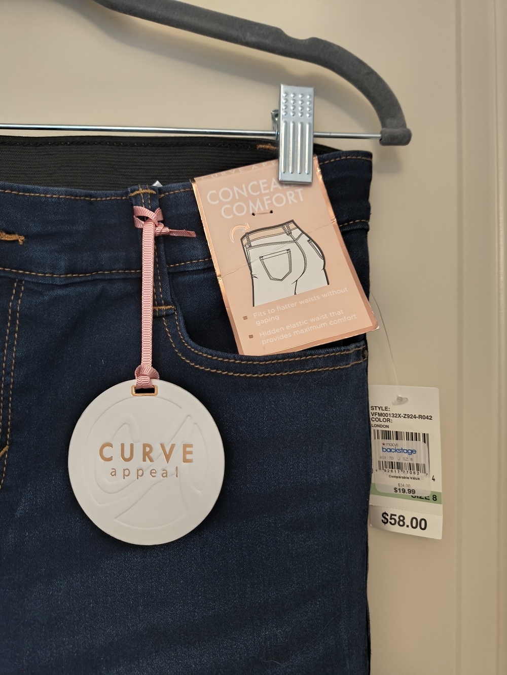 Curve Appeal Women’s Skinny Jeans in Dark Blue - Picture 2 of 4